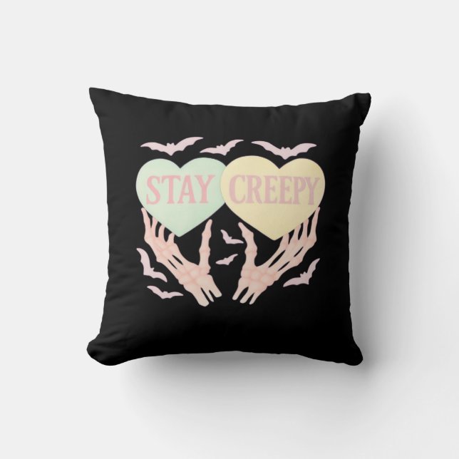 Coussin Déplaisant - Squelette Tenue De Main Coeurs Douce  (Recto)