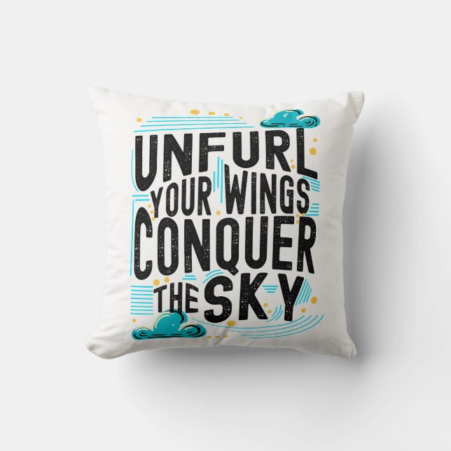 Coussin Déployez vos ailes conquérir le ciel, Inspirationn (Recto)