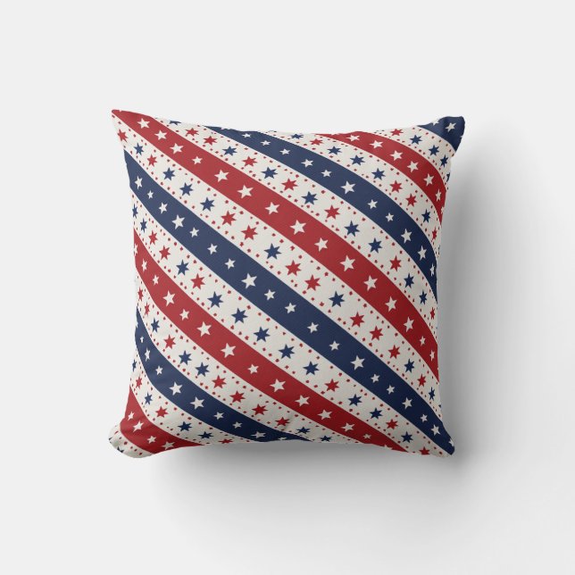 Coussin des étoiles et des rayures patriotiques (Recto)