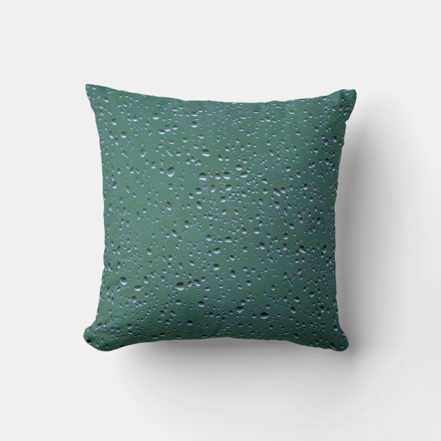 Coussin Des gouttelettes d'eau sur un Arrière - plan vert (Recto)
