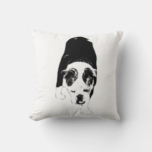 Coussin Des lignes de chien audacieuses apportent du mouve