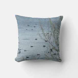 Coussin des oiseaux du lac "Bienvenue au lac"