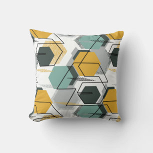 Coussin Des peignes de miel. Motif géométrique Abstrait.