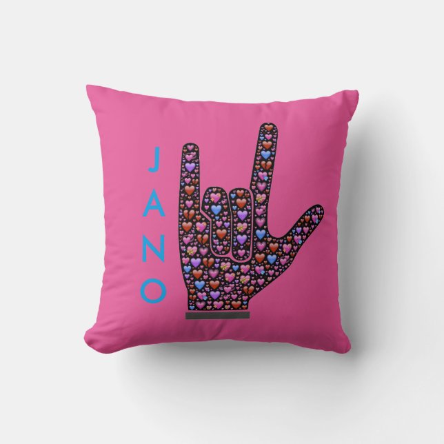 Coussin des signes main d'amour (Recto)