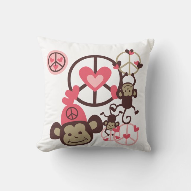 Coussin des singes de la paix (Recto)