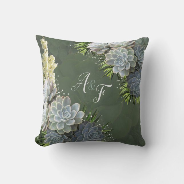 Coussin Des teintes succulentes de blues pâles et de Maria (Recto)