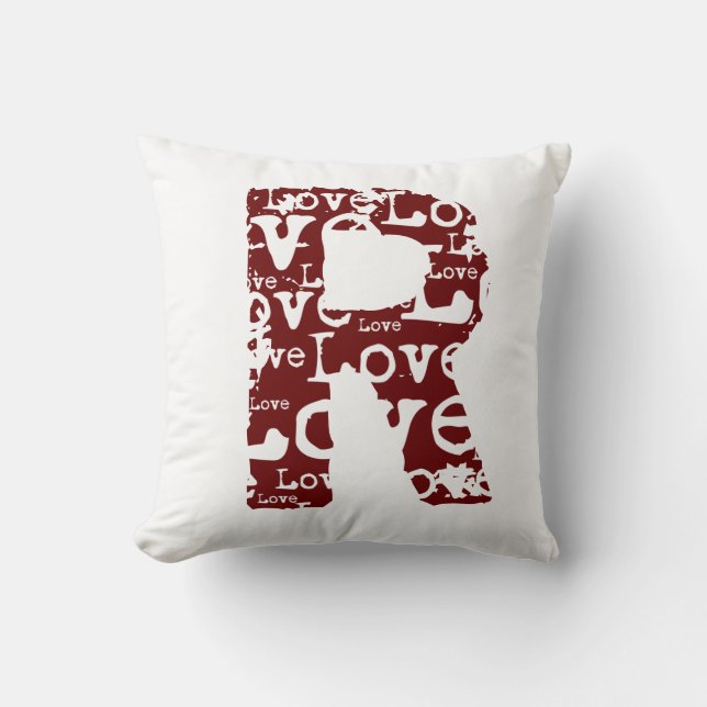 Coussin des textes d'amour de monogramme (Recto)