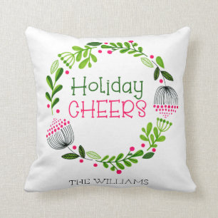 Coussin Des vacances personnalisées à la crème rose et