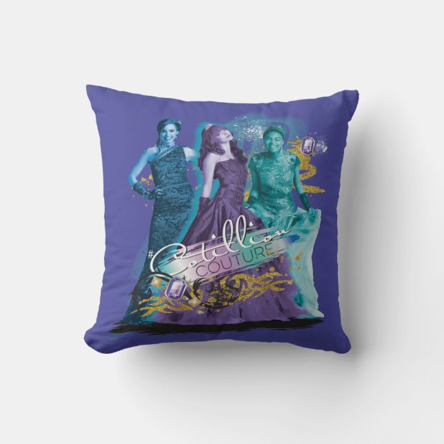 Coussin Descendants| Mal, Evie et Uma| Cotillion Couture (Recto)