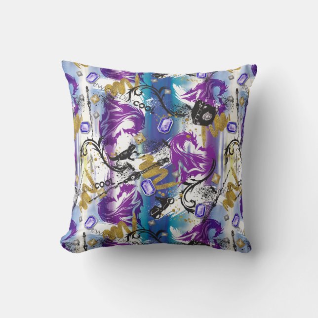 Coussin Descendants| Mal| Motif à deux têtes de dragon (Recto)