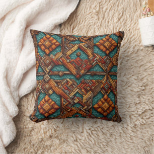 Coussin Design à motifs complexes avec des tons terre