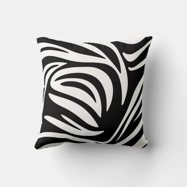 Coussin Design abstrait moderne Zebra Stripes (Verso)