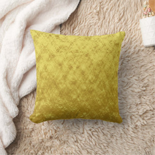 Coussin Design abstrait plaqué or et feuille jaune