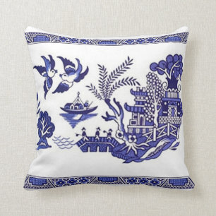 Coussin Design bleu et blanc de la Chine bleu sauvage