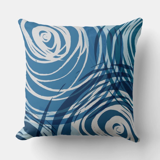 Coussin DESIGN BLEU SPIRAL DESIGN Retro Jeu d'oreiller (Recto)
