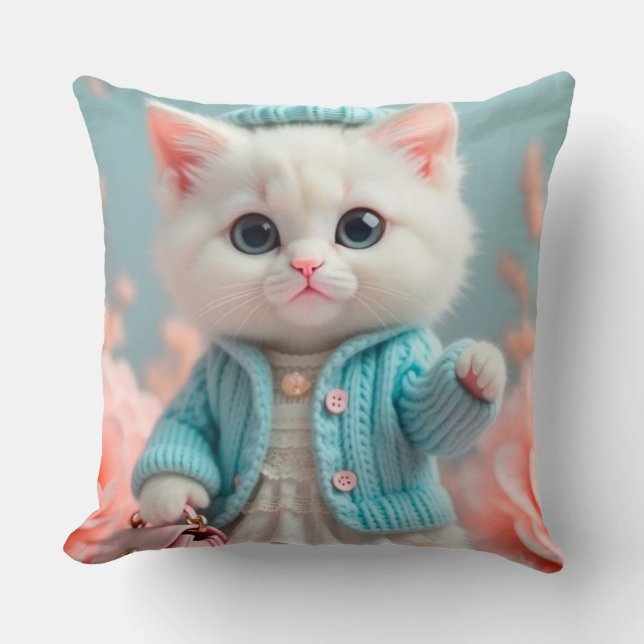 Coussin Design Chic Chat moderne et élégant (Recto)