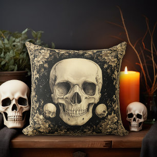 Coussin Design crâne crème