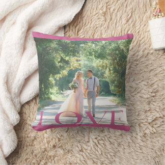 Coussin Design de cadre LOVE typographique