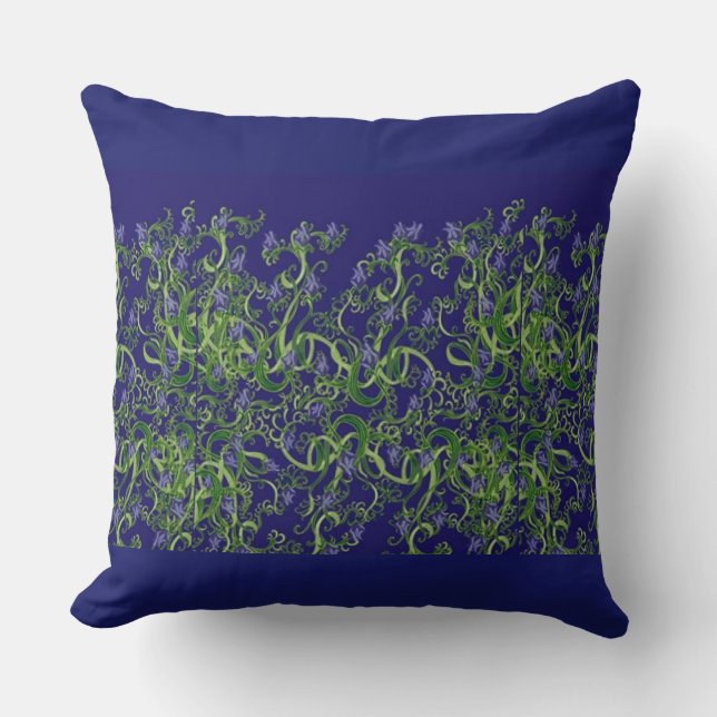 Coussin Design de l'algue bleue (Recto)
