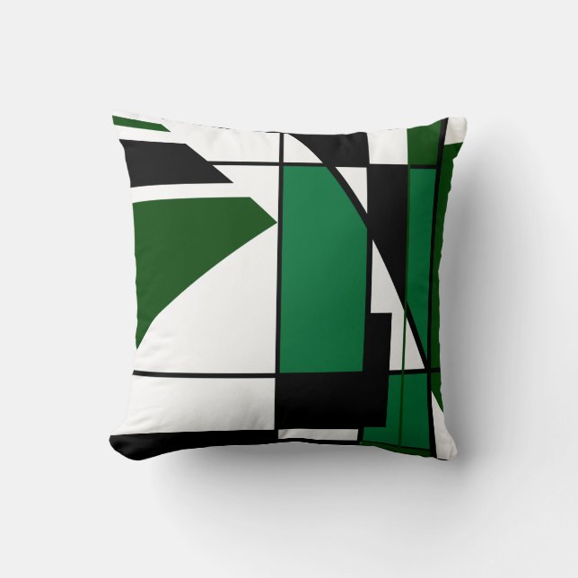 Coussin Design de look en mosaïque en MCM vert foncé noir  (Recto)