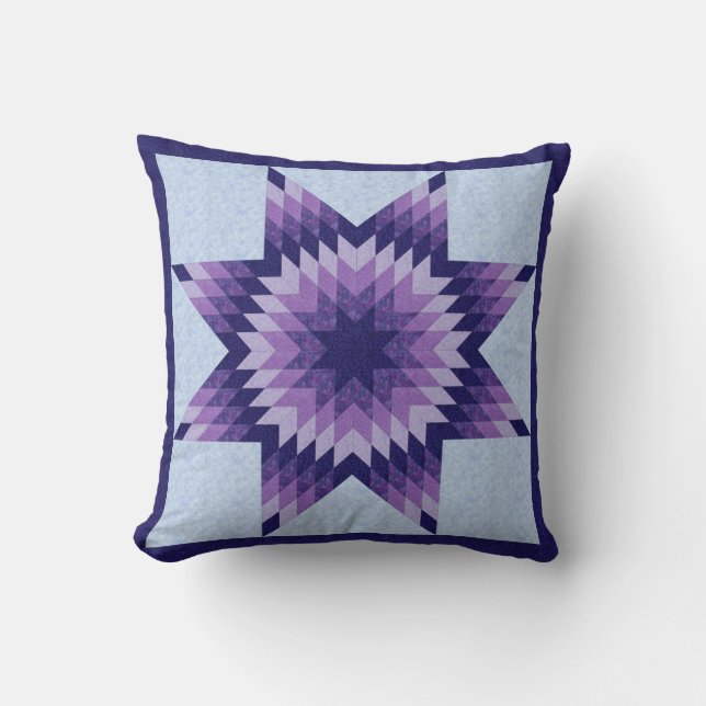Coussin Design de surface inclinable bleu étoile Lone (Recto)