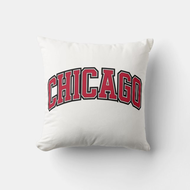 Coussin Design de texte du style Varsity Red Block de Chic (Recto)