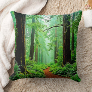 Coussin Design de tranquillité de la forêt de Redwood