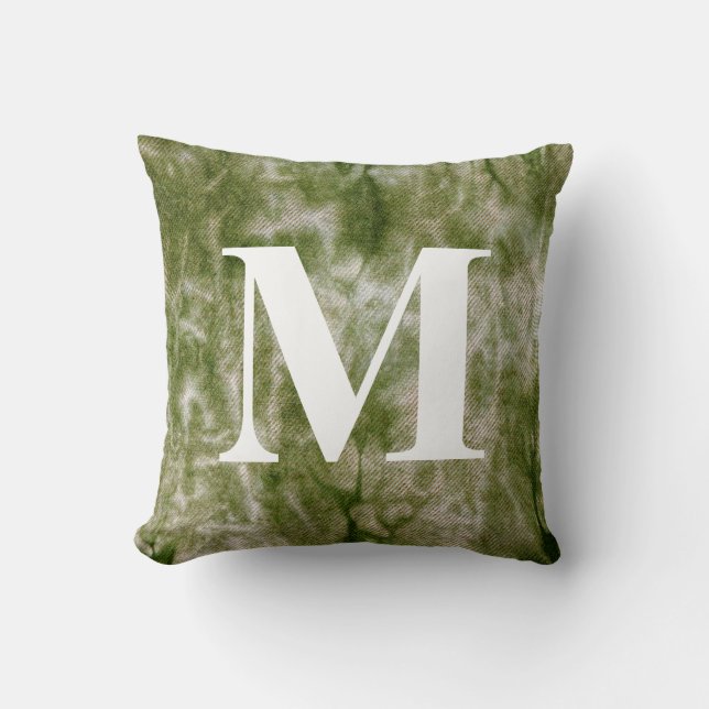 Coussin Design Denim Washed #3 avec Monogramme (Recto)