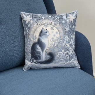 Coussin Design élégant Art Nouveau Chat Personnalisable