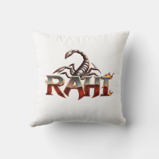 Coussin design élégant avec le nom "RAHI"