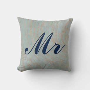 Coussin Design élégant en marbre bleu et cuivre M. et Mme.