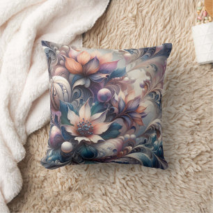 Coussin Design floral Abstrait avec perles et perles