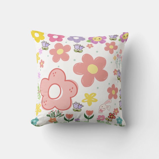 Coussin Design floral élégant (Recto)