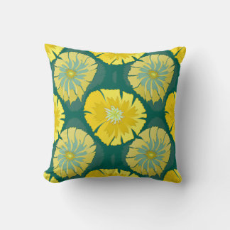 Coussin Design floral jaune et vert