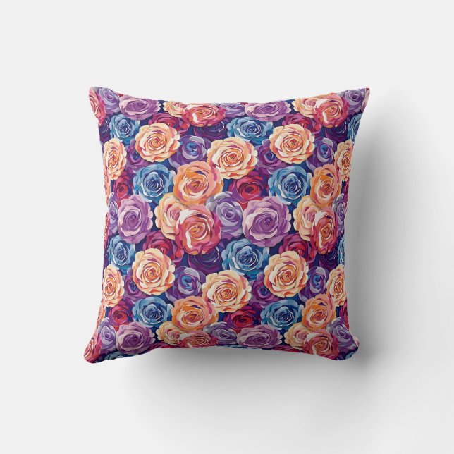 Coussin Design floral Vintage coloré (Verso)
