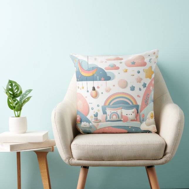 Coussin design mignon et unique avec thème pour enfants (Chaise)