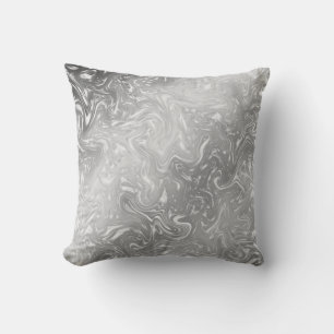 Coussin design, moderne, tendance, argent et blanc