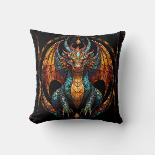 Coussin Design Mosaïque en verre de dragon mignon