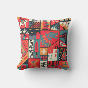 Coussin Design motif médiéval sans soudure. Texti de dé