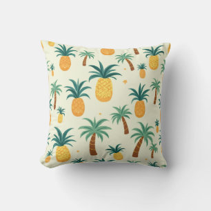 Coussin design motif pour ananas et palmiers