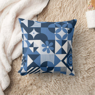 Coussin Design Neo geo avec design élégant de couleurs ble