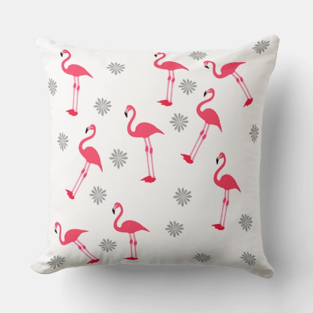 coussin design rose et blanc (Recto)