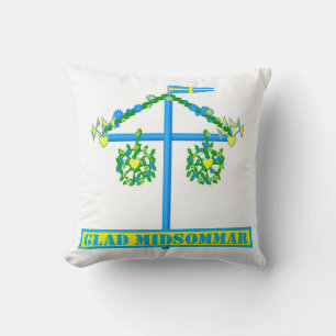 Coussin design scandinave, Personnalisé Glad midsommar