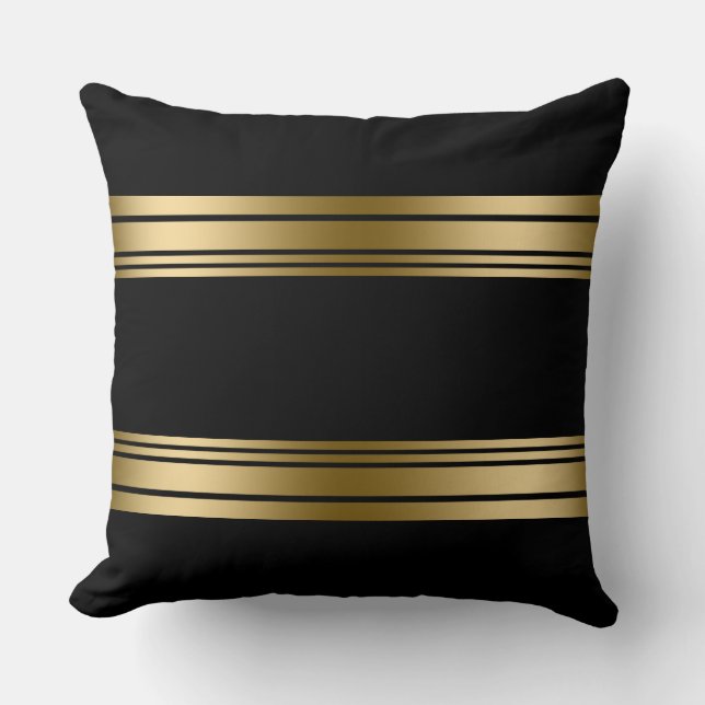 Coussin Design simple de bandes dorées décoratives (Recto)