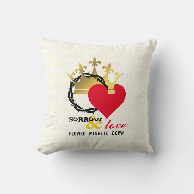 Coussin DÉSOLÉ ET AMOUREUX Pâques chrétiennes (Recto)