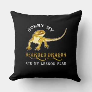Coussin Désolé mon dragon barbu Iguana a mangé mon plan de
