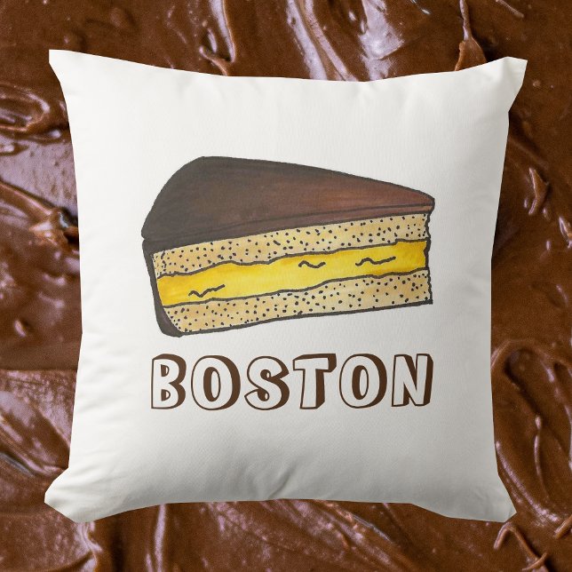 Coussin Dessert de cuisine en tranches de crème de Boston  (Boston cream pie pillow)
