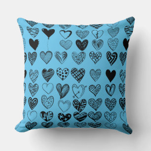 Coussin Dessin adorable de Black Heart Scribble