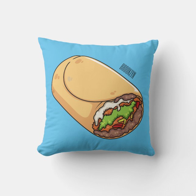 Coussin dessin animé de Burrito (Recto)