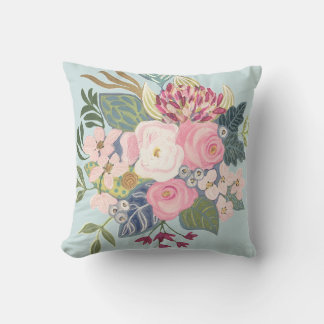 Coussin Dessin Chambre_Bleu clair_Coussin floral défraîchi